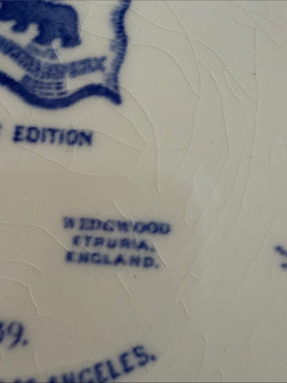 1939 Wedgewood Republic Plate Sutter's Fort 1848 Barker Bros 1st Edition